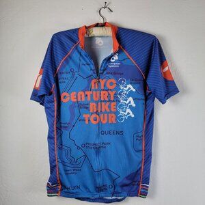 Champ-Sys NYC Century Bike Tour Men Cycling Jersey XL Blue Full Zip Short Sleeve